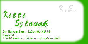kitti szlovak business card